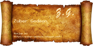 Zuber Gedeon névjegykártya